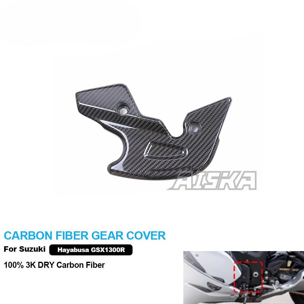AISKA  3K Dry Carbon Fiber Motorcycle  Accessories Left Side Sprocket Cover Fairing for Suzuki hayabusa GSX1300R 2021-2025