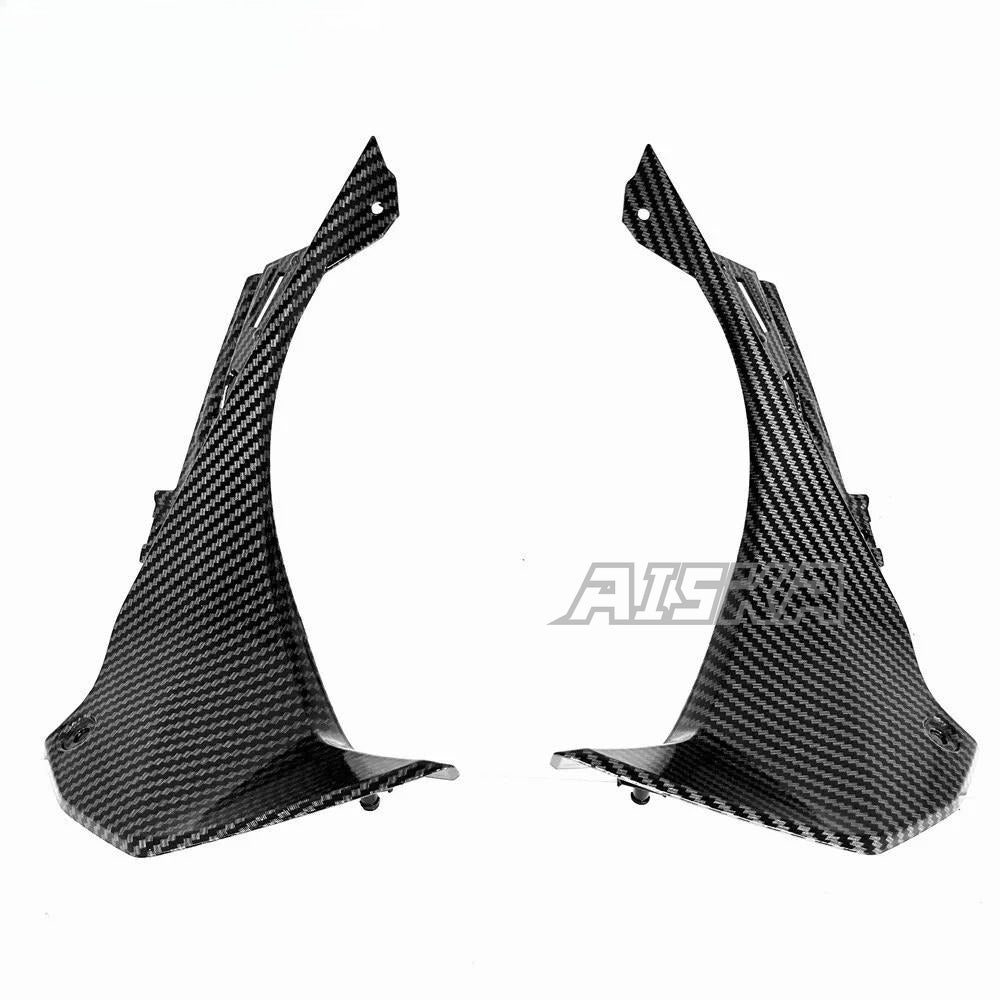AISKA 3K Dry Carbon Fiber Motorcycle Upper Front Dash Air Cover Fairing for Kawasaki Ninja ZX-6R 2019-2024