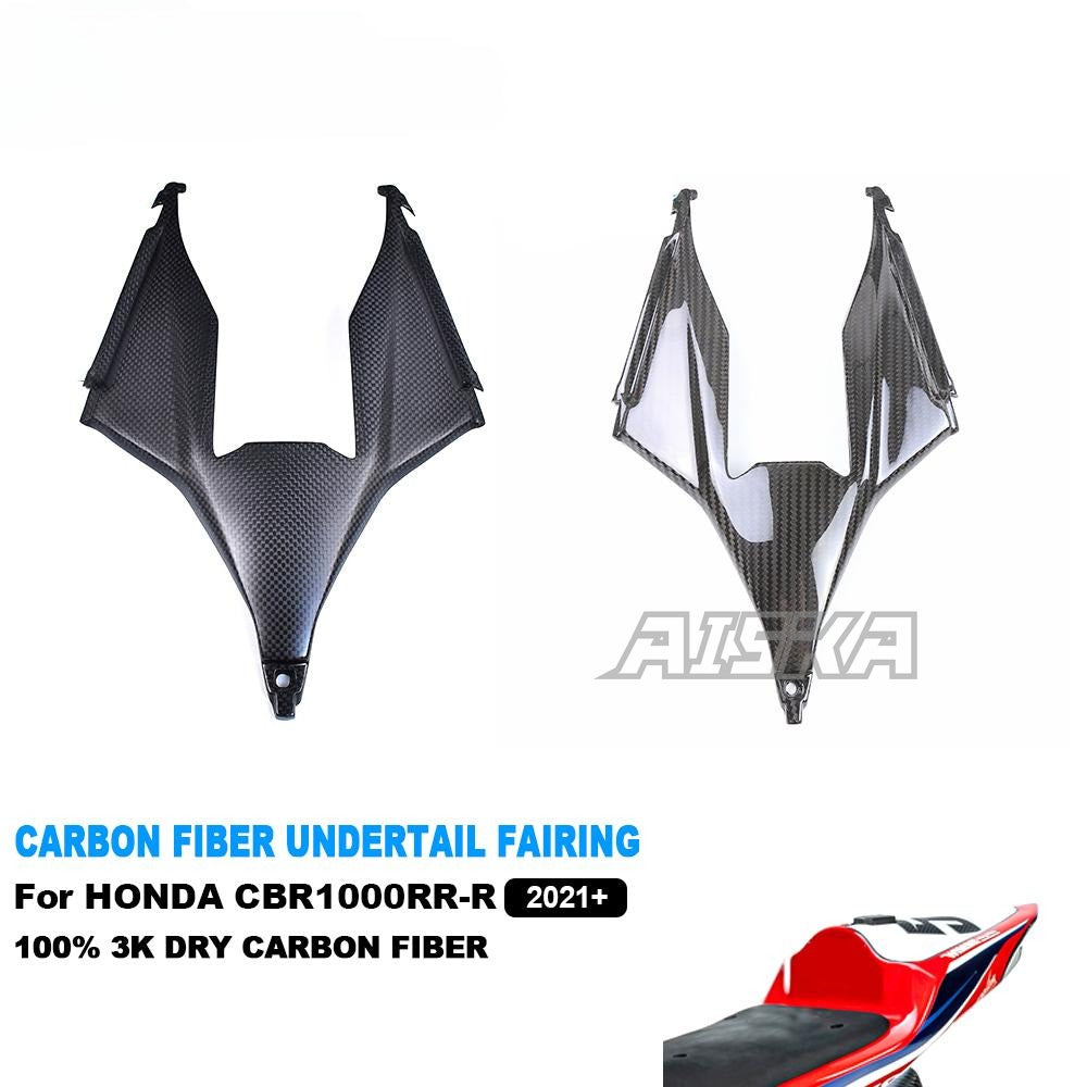 AISKA Dry Carbon Fiber Motorcycle Rear Seat Pillion Under Cover Tail Bottom Fairing for Honda CBR1000RR-R 2021 2022 2023 2024