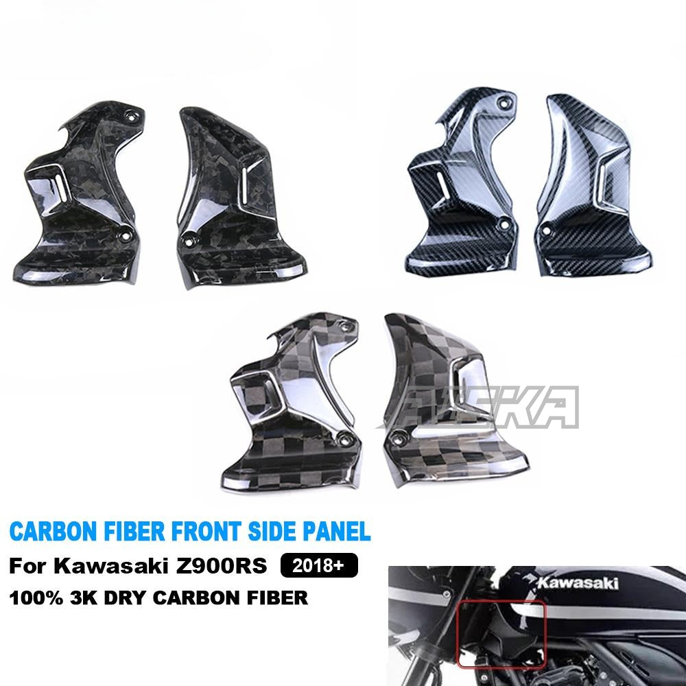 AISKA 3K Dry Carbon Fiber Motorcycle Fairing Front Frame Covers Side Panels Steering Bar Side Cover for Kawasaki Z900RS