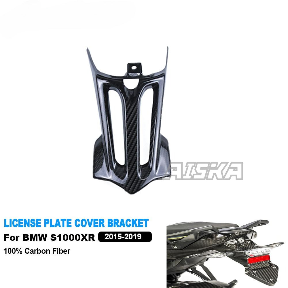 AISKA Wholesale Twill Weave Motorcycle Carbon Fiber License Plate Holder Number Plate Bracket Cover for BMW S1000XR 2015-2019