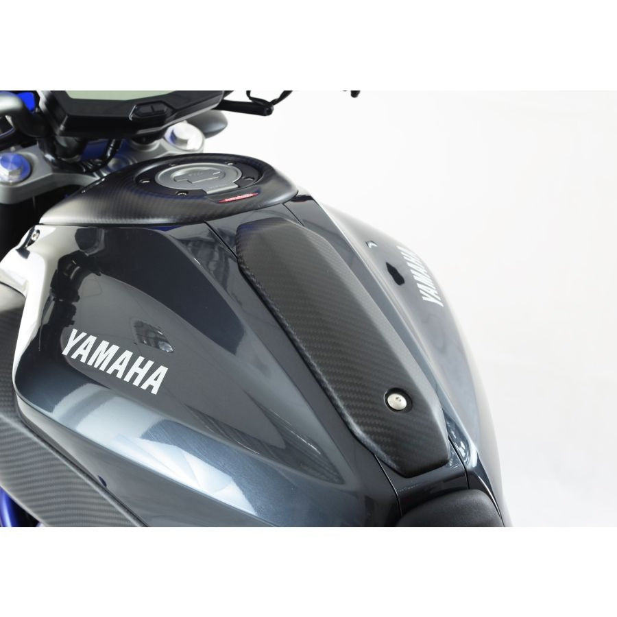 AISKA Motorcycle 100% Dry Carbon Fiber Gas Tank Middle Protection Top Fuel Panel Center Pad for Yamaha MT07 MT-07 2014-2017
