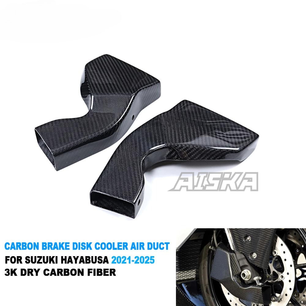 AISKA 100% 3K Full Dry Carbon Fiber Motorcycle Brake Disk Caliper Cooler Air Duct for Suzuki GSX1300R Hayabusa Gen3 2021-2025