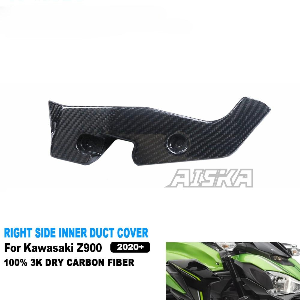 AISKA 3K Dry Carbon Fiber Motorcycle Accessories Right Side Inner Duct Cover Fairing Kits for Kawasaki Z900 2020-2024