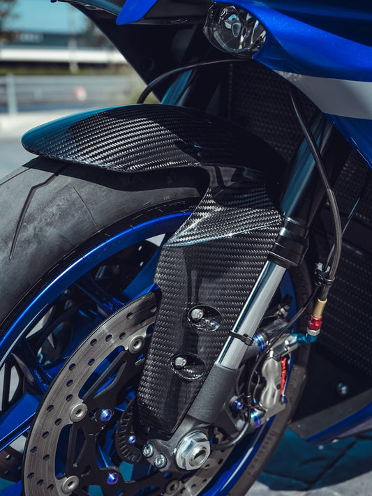 AISKA 100% 3K Dry Carbon Fiber Motorcycle Front Fender Hugger Mudguard for Yamaha YZF R1 R1M 2009-2025