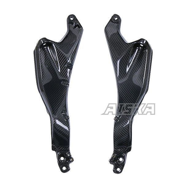 AISKA Full 3K Dry Carbon Fiber Motorcycle Rear Seat Side Plate Panels Frame Fairings for Kawasaki Ninja H2 H2R 2015-2024