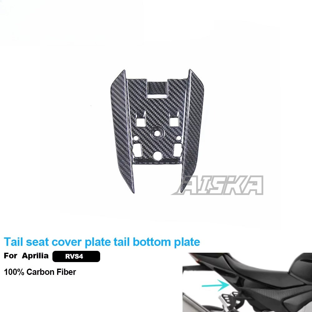 AISKA 3K Pure All Dry Carbon Fiber Motorcycle Body Accessories Tail Seat Cover Plate Tail Bottom Plate for Aprilia RSV4 Tuono V4 2021-2024