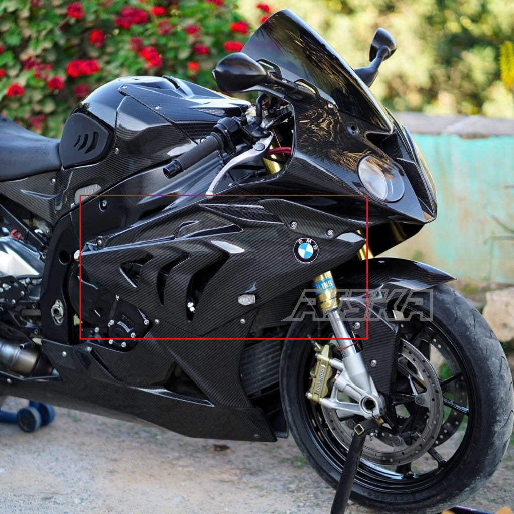 AISKA Pre-preg 3K Twill Weave Carbon Fiber Accessories Motorcycle Fairings Sports Bikes Side Panels for BMW S1000RR 2009-2014