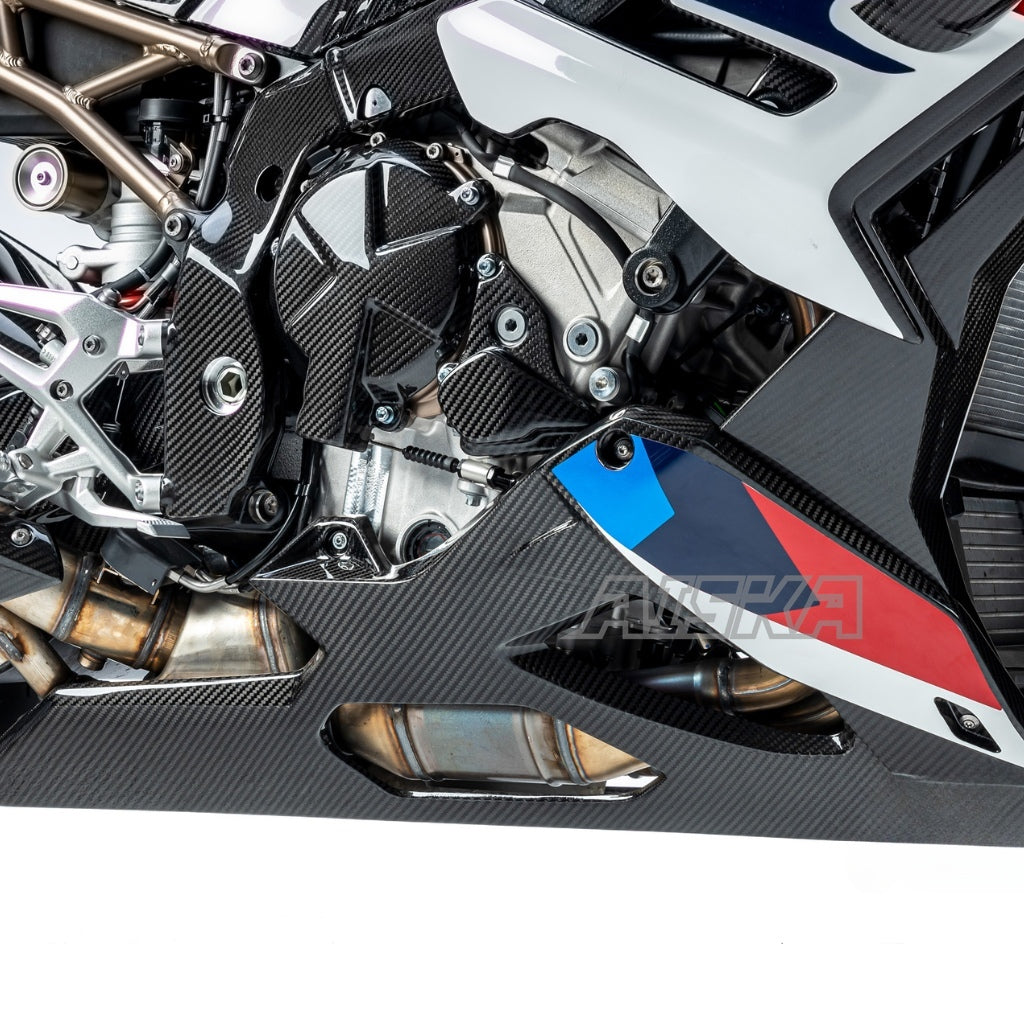 AISKA 100% 3K Carbon Fiber Motorcycle Under Fairing Kit Racing Belly Pan for BMW S1000RR 2019-2025