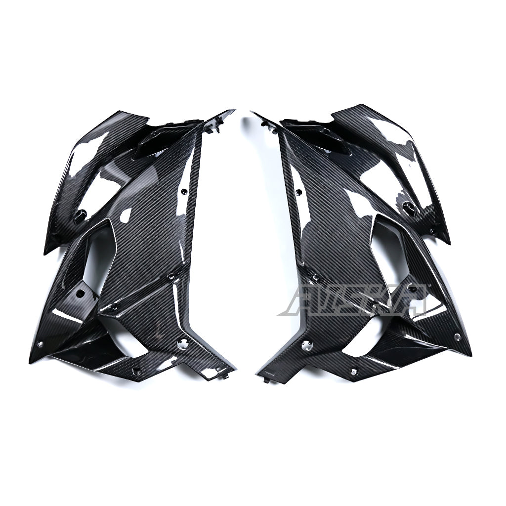 AISKA 100% 3K Twill Glossy Dry Carbon Fiber Large Side Panel Fairings for Aprilia RS457 2023 2024 2025