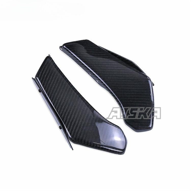 AISKA Twill Weave 100% 3K Full Carbon Fiber Motorcycle Front Side Winglet Wings Spoiler Fairing Cowl for BMW S1000RR 2015-2018