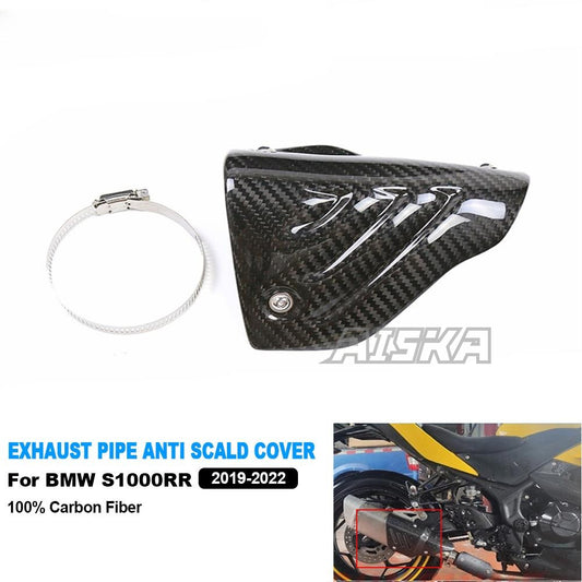 AISKA Pre-Preg 3K Carbon Fiber Motorcycle Exhaust Pipe Carbon Fiber Protector Heat Shield Cover for BMW S1000RR 2019-2022