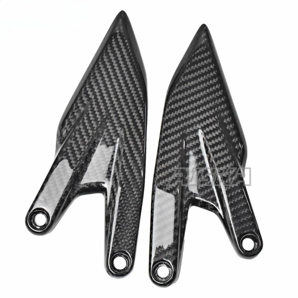 AISKA 690 Duke 3K Dry Carbon Fiber Motorcycle Footpeg Footrest Rearset Plate Heel Guards for KTM 690 Duke 2012-2019