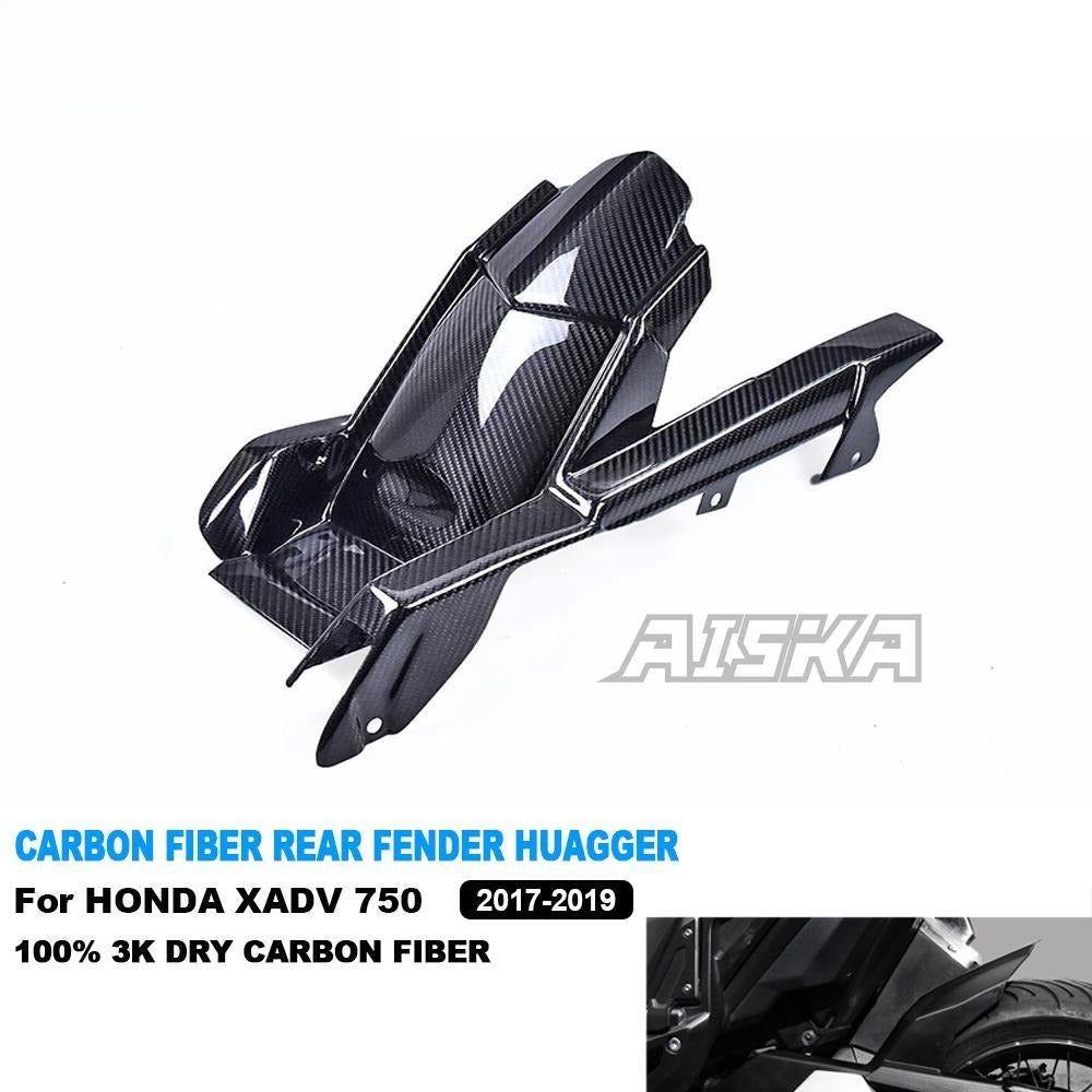 AISKA 3K Dry Carbon Fiber Motorcycle Rear Fender Hugger Mudguard for Honda XADV 750 2017 2018 2019