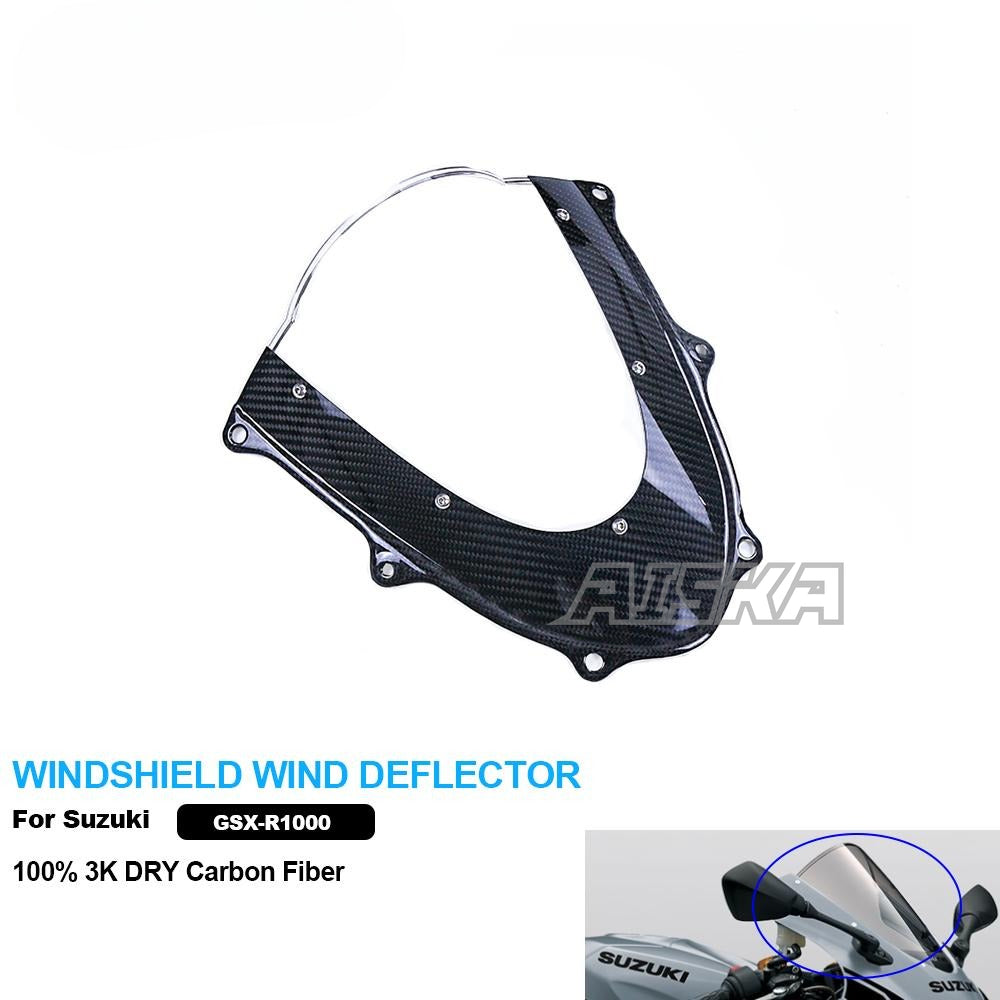 AISKA 100% 3K Dry Carbon Fiber Motorcycle  Accessories Windshield Wind Deflector for Suzuki GSXR1000 2017+