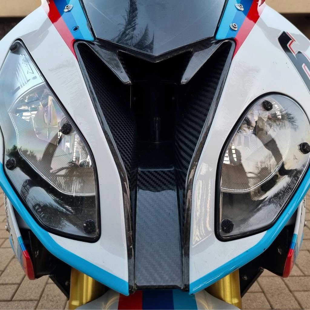 AISKA Pure Dry Carbon Fiber Motorcycle Upper Center Nose Air Intake Ram Fairing for BMW S1000RR 2015-2018