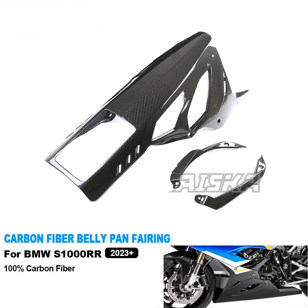 AISKA 100% 3K Carbon Fiber Motorcycle Under Fairing Kit Racing Belly Pan for BMW S1000RR 2019-2025