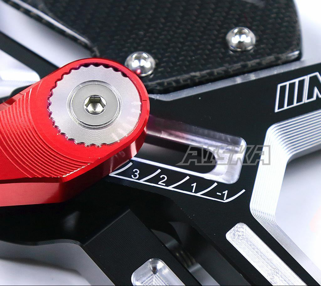 AISKA CNC Dry Carbon Fiber Footrest Kits Racing Products Motorcycle Adjustable Rearset Footrest for BMW S1000RR S1000R M1000RR