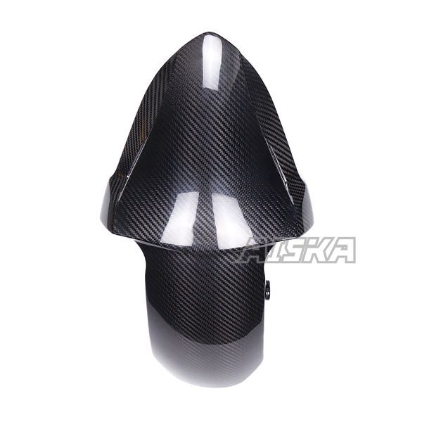 AISKA 3K Dry Carbon Fiber Motorcycle Front Fender Mudguard Tire Hugger for Kawasaki Ninja ZX-4R ZX-4RR ZX25R 2020-2024