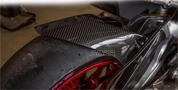 AISKA Twill Weave Glossy 3K 3*3 Carbon Mudguard Motorcycle Carbon Fiber Rear Fender for BMW S1000RR 2015-2018