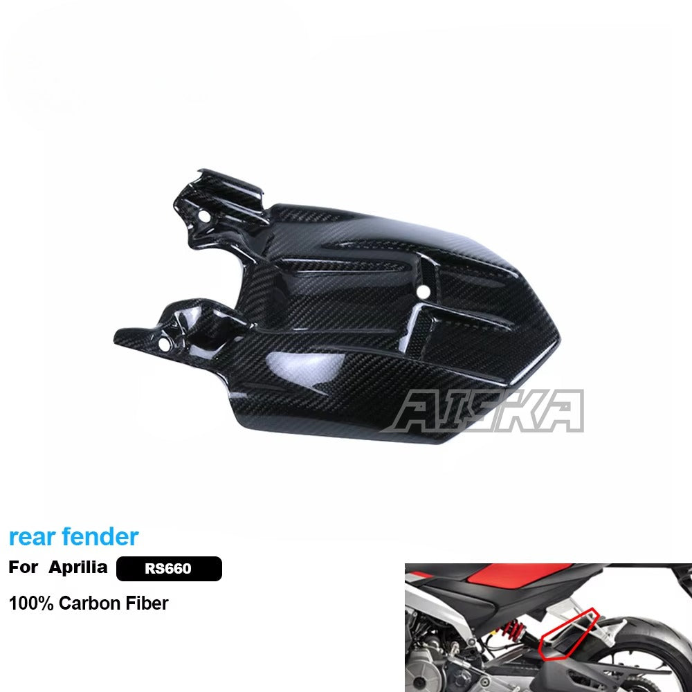 AISKA 3K Pure All Dry Carbon Fiber Motorcycle Body Accessories Rear Fender Fairing for Aprilia RS660 2021+