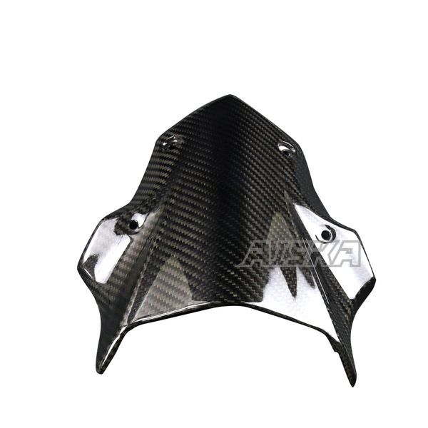 AISKA 3K Dry Carbon Fiber Motorcycle Accessories Front Wind Deflectors Windshield Windscreen for Kawasaki Z900 2017 2018 2019
