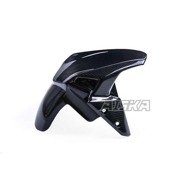 AISKA 100% 3K Dry Carbon Fiber Motorcycle Accessories Front Wheel Mudguard Hugger Fender for Kawasaki Z900 2017 2018 2019
