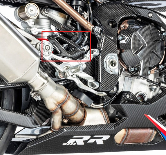 AISKA 3K 3*3 Twill Weave Gloss Carbon Fiber Rearset Plate Foot Peg Protector Motorcycle Heel Guard for BMW S1000RR 2019-2024