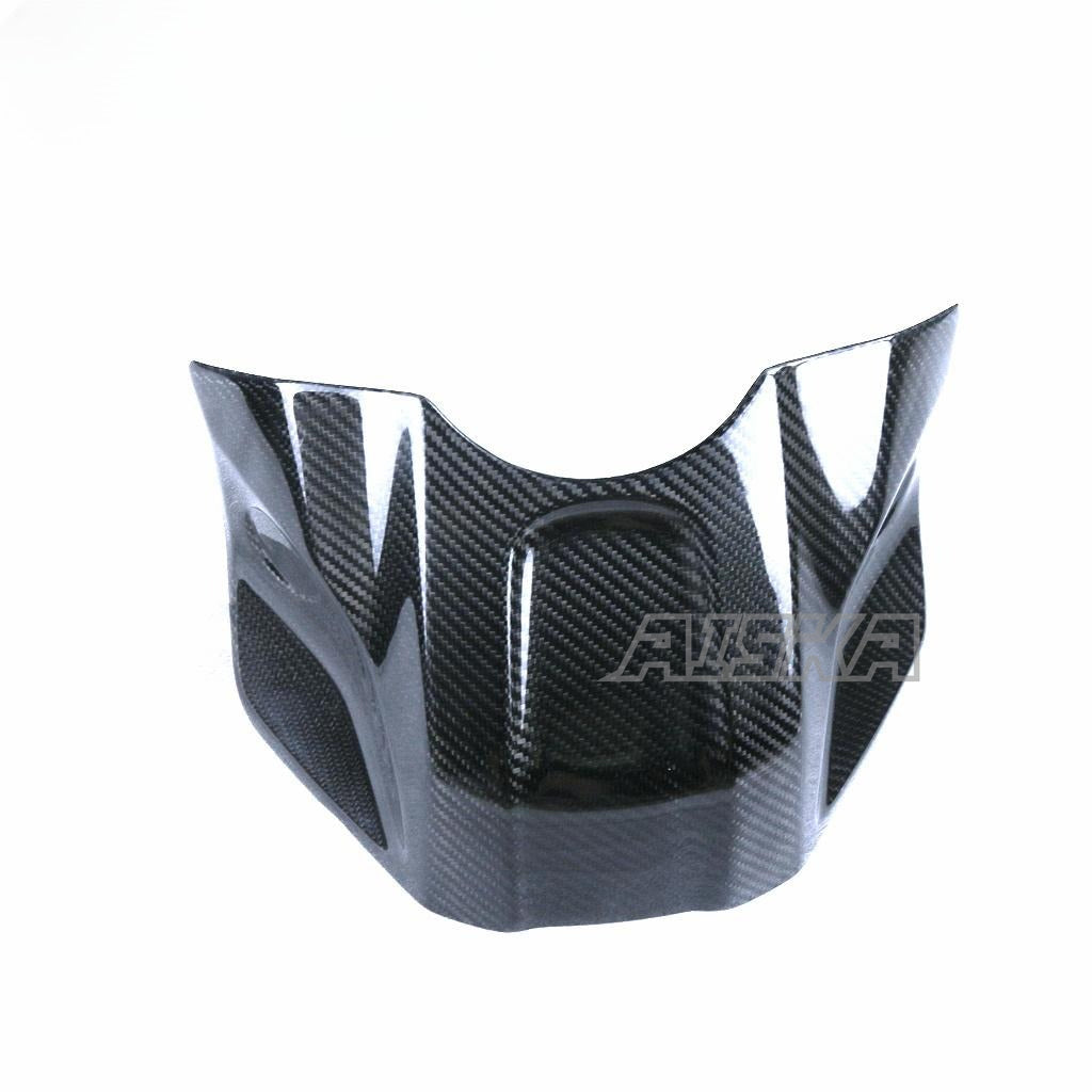 AISKA 100% Dry Carbon Fiber Fuel Tank Front Side Cover Motorcycle Gas Tank Air Box Front Cover Fairing for Yamaha R3 2019 2020