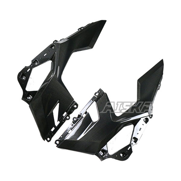 AISKA 100% 3K Dry Carbon Fiber Motorcycle Accessories Front Upper Side Panel Fairing for Kawasaki Ninja 400 2018-2024