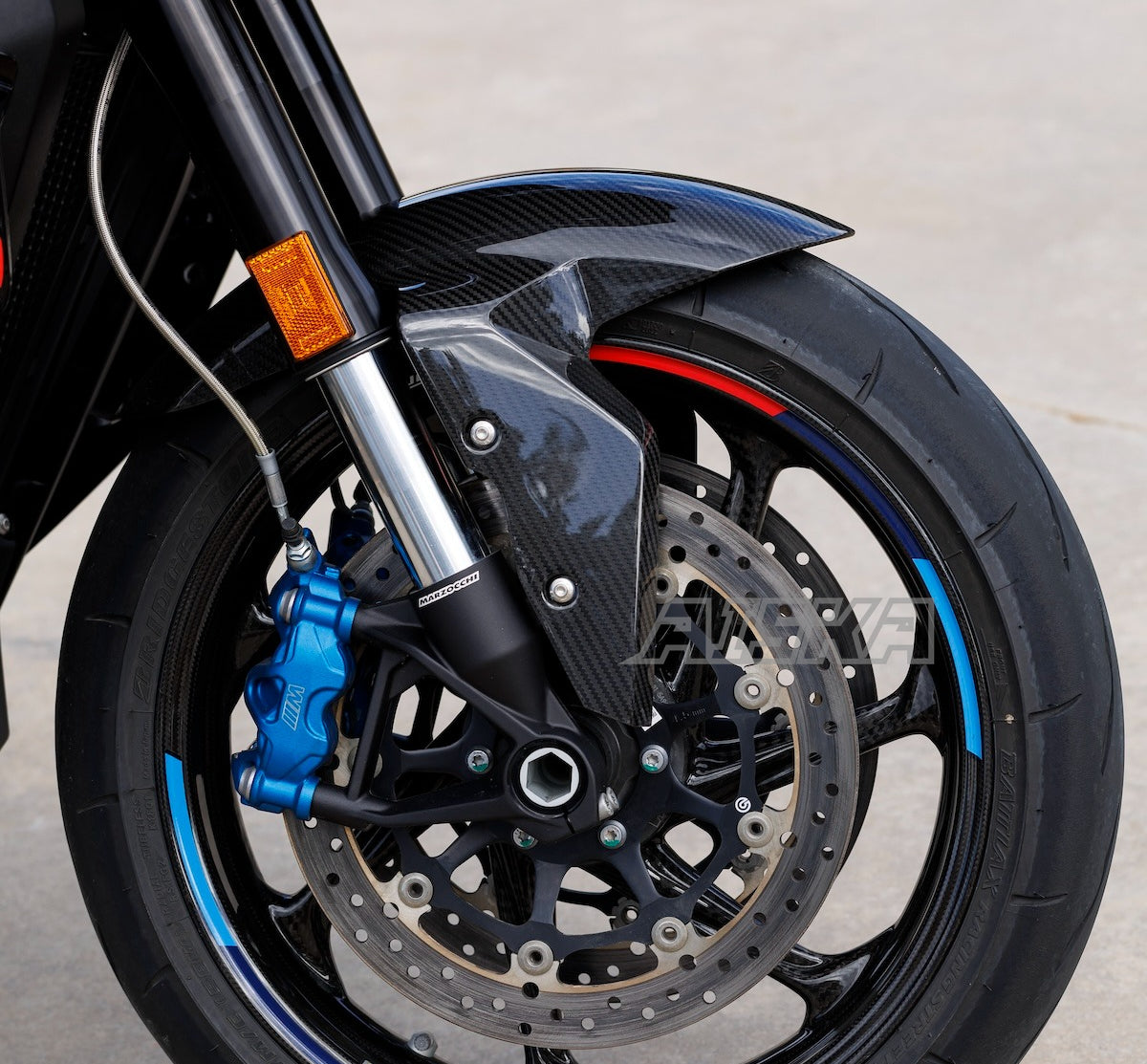 AISKA Wholesale 3K 3*3 Real Dry Carbon Fiber Motorcycle Mudguard Splash Fairing Guard Front Fender for BMW S1000XR 2020-2024