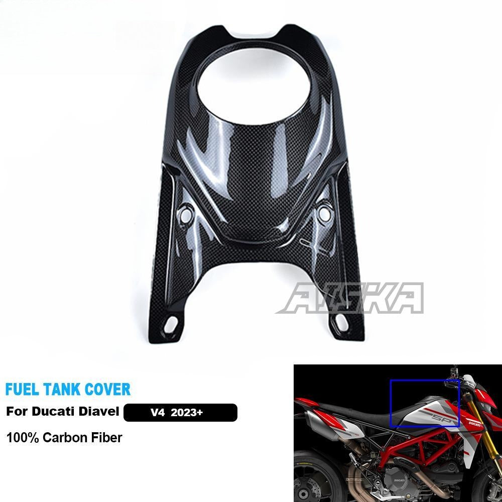 AISKA 100% Carbon Fiber Motorcycle Accessories Fuel tank Cover for Ducati Hypermotard 950 2019+