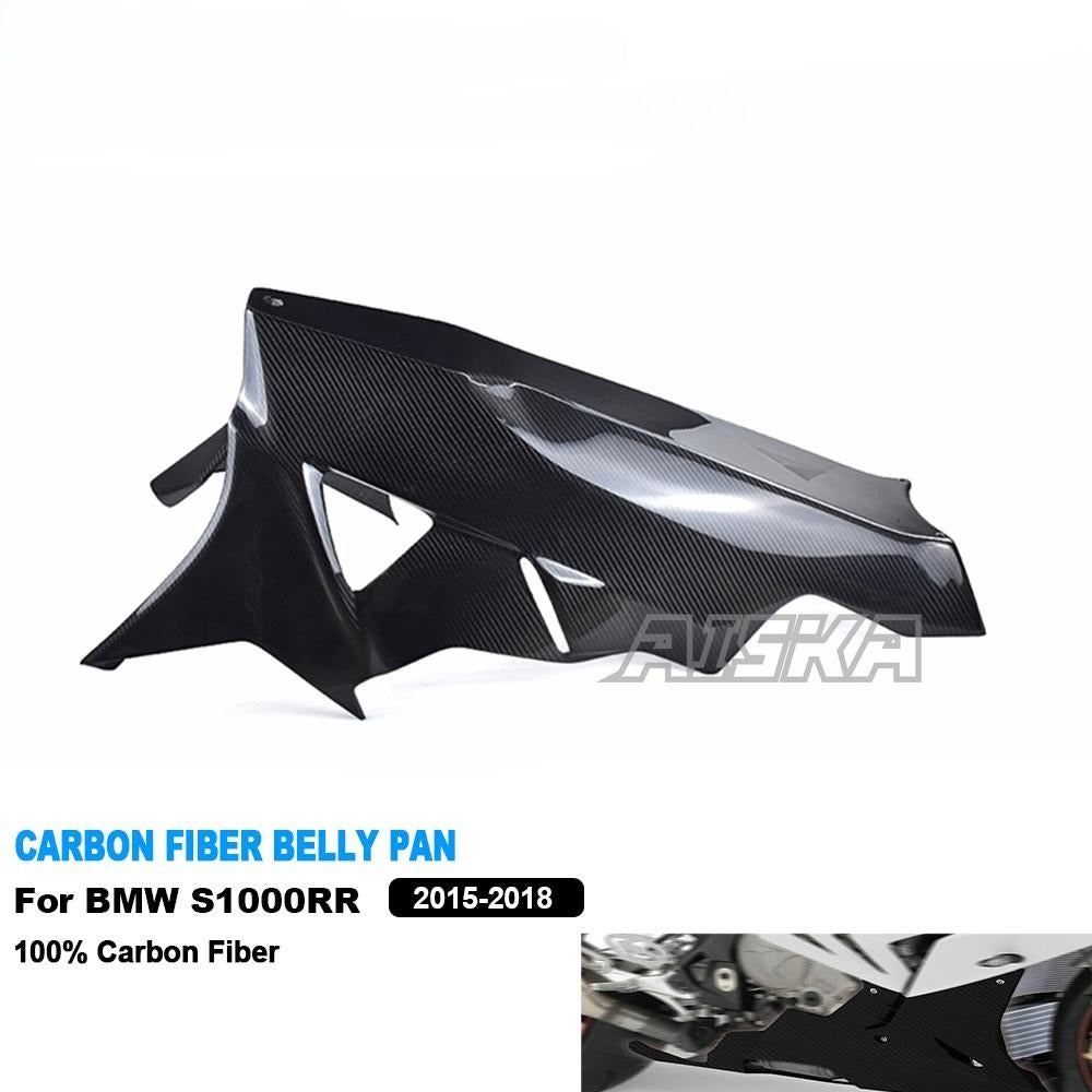 AISKA Motorcycle Twill Weave 100% Carbon Fiber Side Under Fairing Panel Belly Pan Panel Cowl Fairing for BMW S1000RR 2015-2018