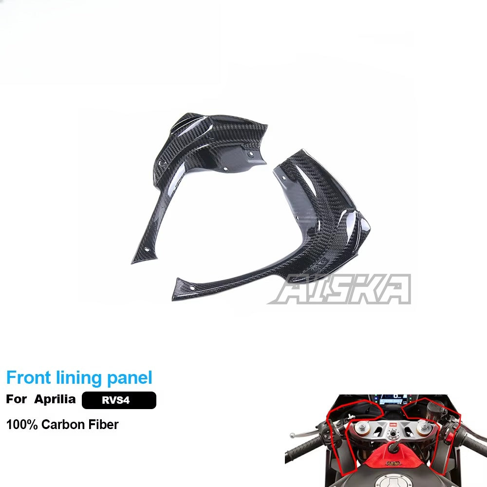 AISKA 100% 3K Pure All Dry Carbon Fiber Motorcycle Body Accessories Front Lining Panel Fairing for Aprilia RSV4  2021+