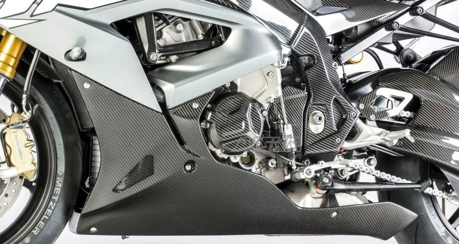 AISKA Motorcycle Accessories Twill Weave 100% Carbon Fiber Lower Bottom Belly Pan Panel Cowl Fairing for BMW S1000RR 2015-2018