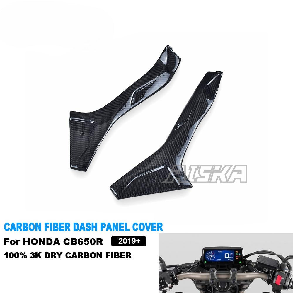 AISKA Motorcycle 3K Dry Carbon Fiber Cockpit Inner Panels Fairings Dash Panel Side Covers for Honda CB650R CBR650R 2019+