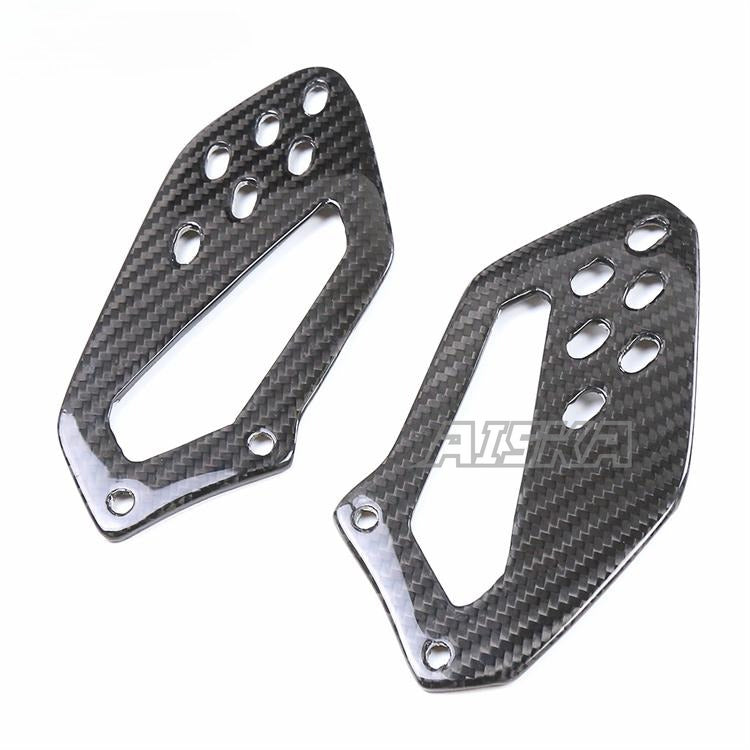 AISKA Twill Weave Golssy 100% Pre-preg 3K Carbon Fiber Motorcycle Foot Pegs Footrest Heel Guards for BMW S1000RR 2009-2018