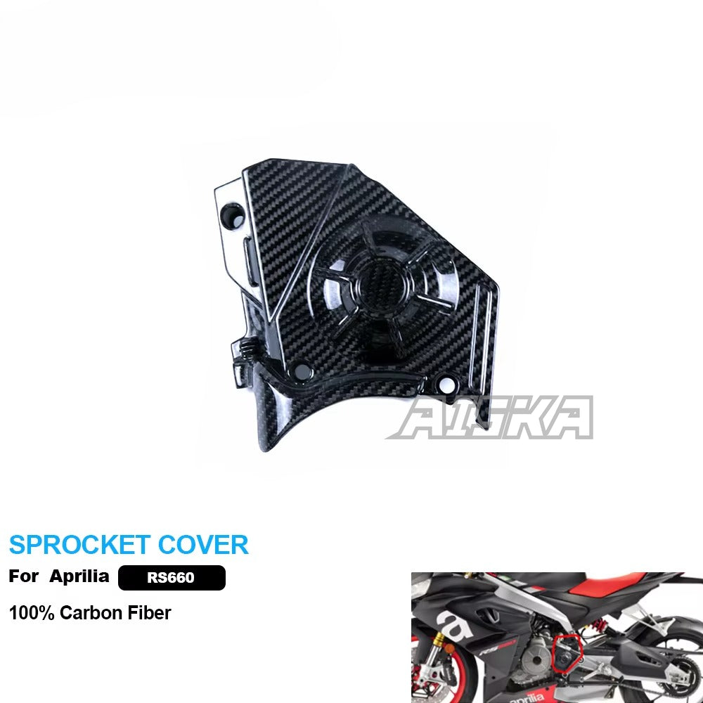 AISKA 3K Pure All Dry Carbon Fiber Motorcycle Body Accessories SPROCKET COVER Fairing for Aprilia RS660 2021+