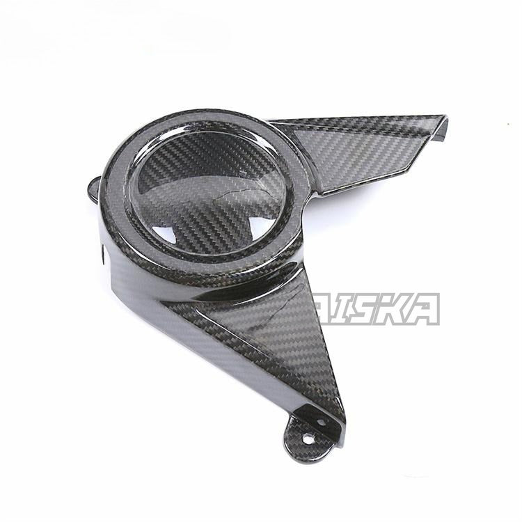 AISKA Twill Weave Glossy 100% 3K Carbon Fiber Chain Wheel Front Cover Sprocket Cover for Harley Davidson Sportster S 1250