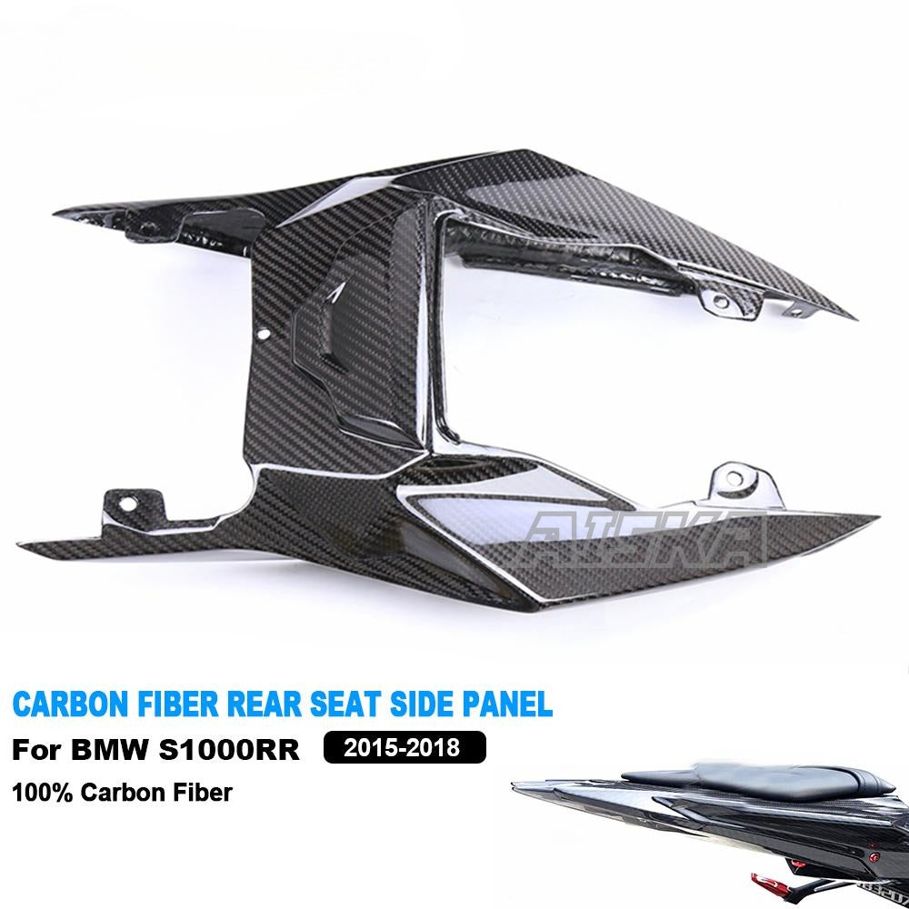 AISKA Twill Wave 3K Dry Carbon Fiber Fairing Motorcycle Rear Tail Seat Side Panel Cover for BMW S1000RR 2015- 2018