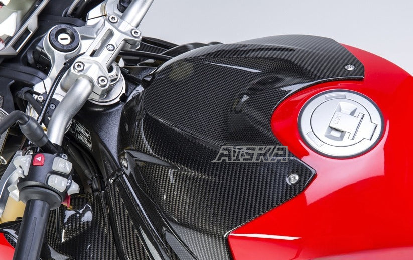 AISKA Twill Wave Dry Carbon Motorcycle ABS Injection Carbon Fiber Fuel Tank Cover Fairing for BMW S1000RR 2015-2018