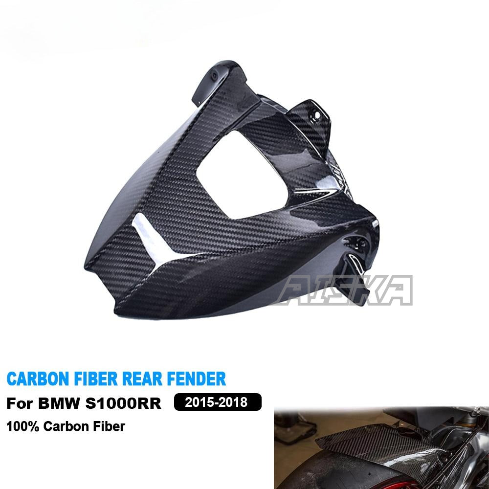 AISKA Twill Weave Glossy 3K 3*3 Carbon Mudguard Motorcycle Carbon Fiber Rear Fender for BMW S1000RR 2015-2018