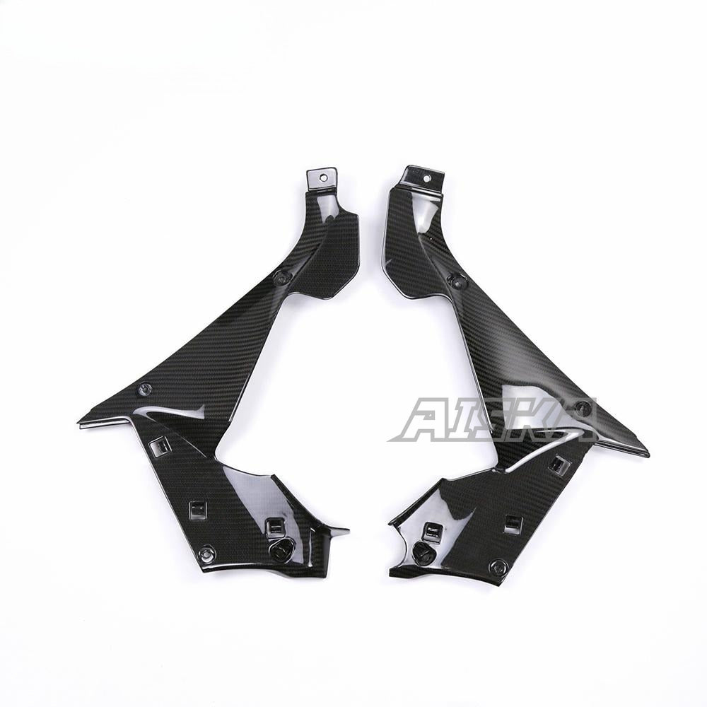 AISKA R3 Motorcycle Carbon Fiber Side Panels Front Inner Lining Panel Instrument Side Panel for Yamaha R3 2022 2023 2024