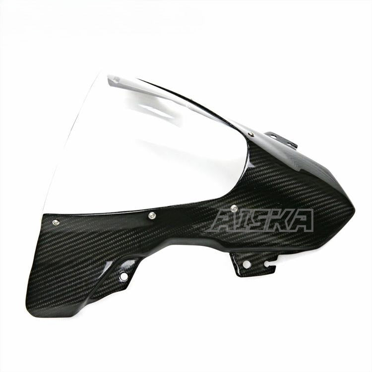 AISKA Twill Wave 3K Carbon Fiber Motorcycle Accessories Motorcycle Dual Bubble Windshield Windscreen for BMW S1000RR 2015-2018