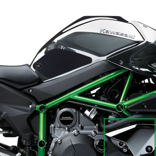AISKA Full 3K Dry Carbon Fiber Motorcycle Engine Lower Cover Side Panel Protector for Kawasaki Ninja H2 H2R 2015-2024