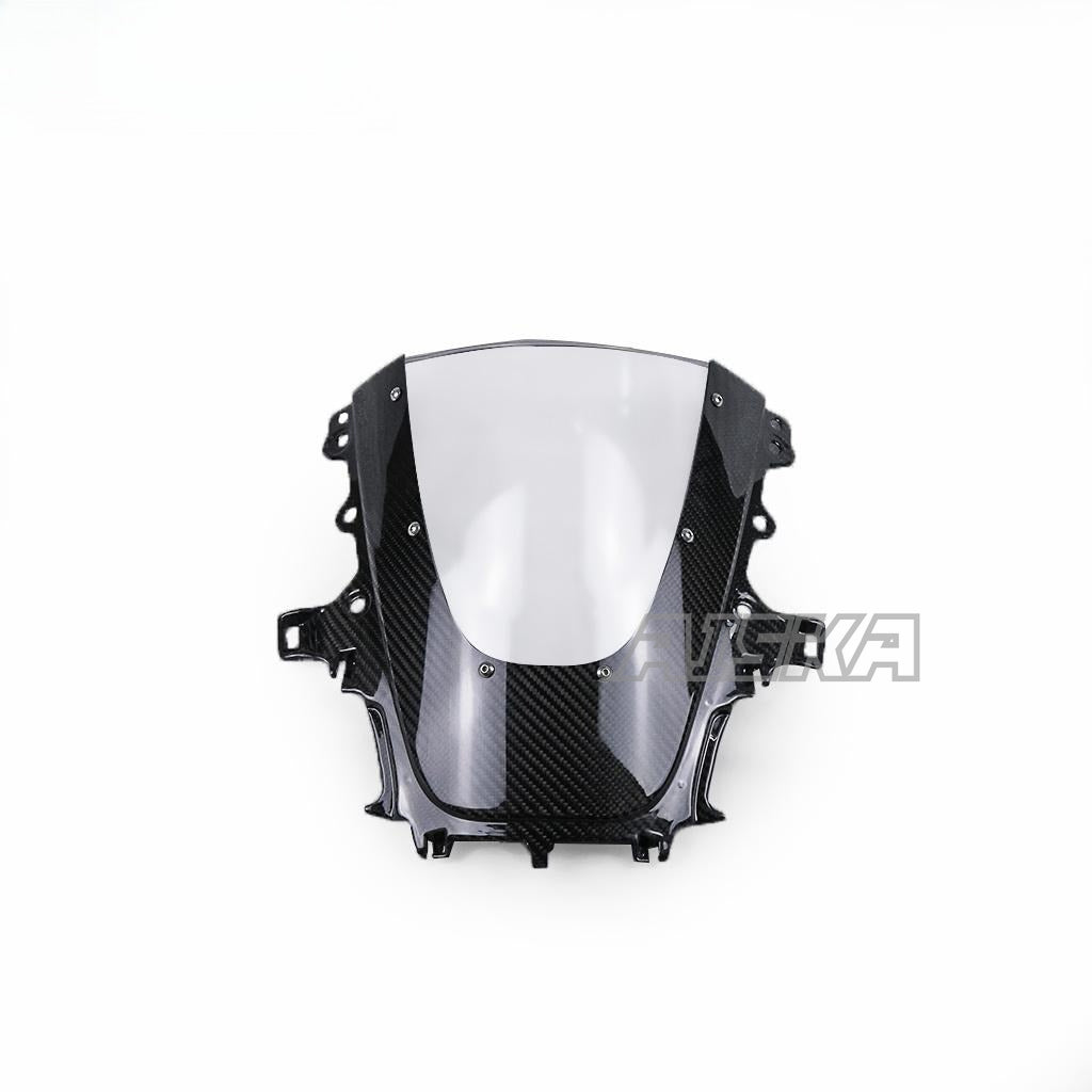 AISKA Full Carbon Fiber Wind Deflectors Motorcycle Front Windshield Windscreen Deflector for Yamaha R1 2020-2024