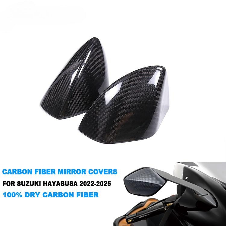 AISKA 3K Dry Carbon Fiber Motorcycle Mirrors Covers for Suzuki Hayabusa Gen3 GSX1300R 2021-2025