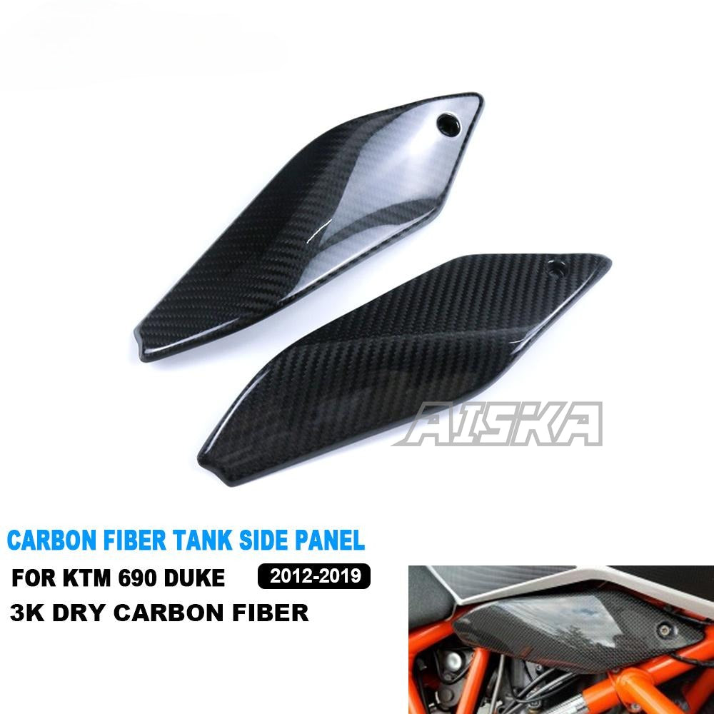 AISKA 690 Duke 3K Dry Carbon Fiber Motorcycle Fuel Tank Side Panel Cover Fairings for KTM 690 Duke 2012-2019