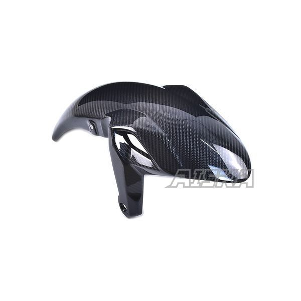 AISKA 100% 3K Dry Carbon Fiber Motorcycle Accessories Front Fender Hugger Mudguard Fairing for Kawasaki Ninja 650 2014-2024