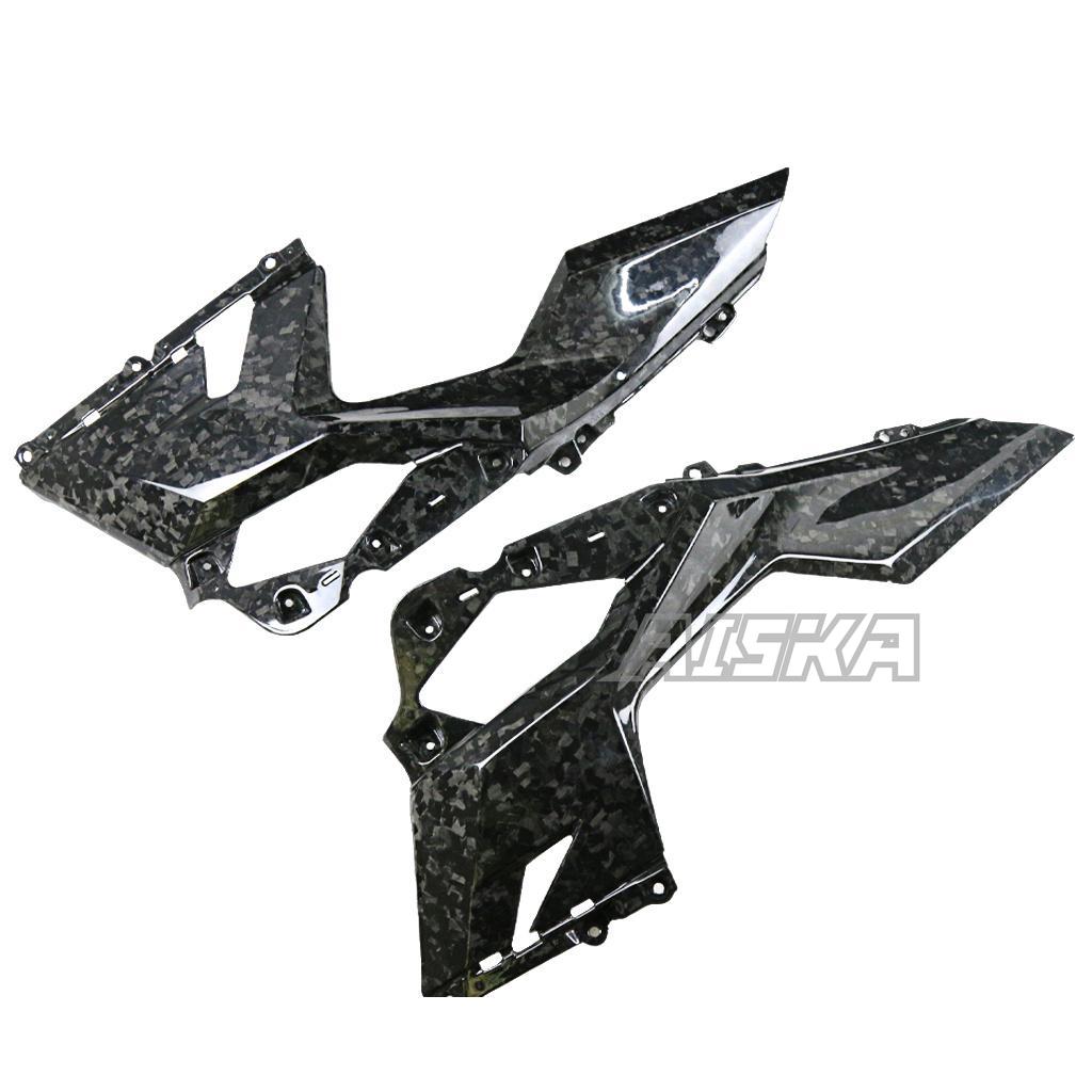 AISKA 100% 3K Dry Carbon Fiber Motorcycle Accessories Front Upper Side Panel Fairing for Kawasaki Ninja 400 2018-2024